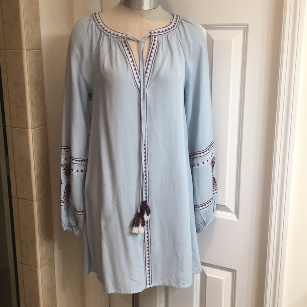 Blue Rain Embroidered Dress Size XS